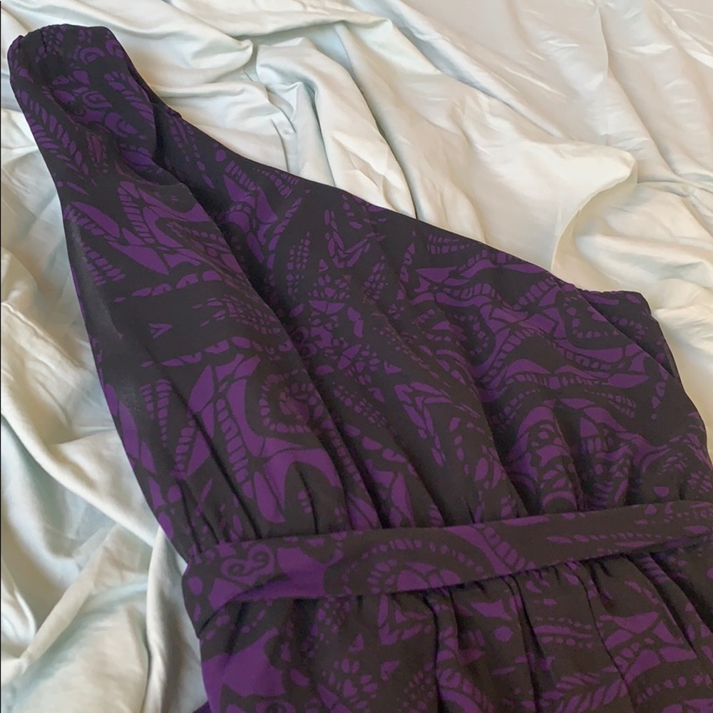 NWT Express Purple and Black One-shoulder dress